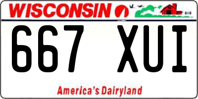 WI license plate 667XUI