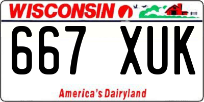 WI license plate 667XUK