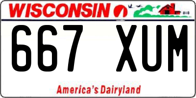 WI license plate 667XUM