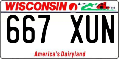 WI license plate 667XUN