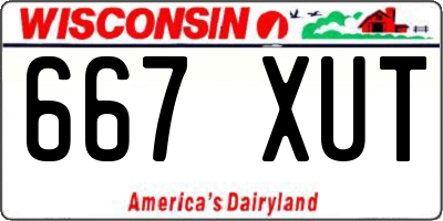 WI license plate 667XUT