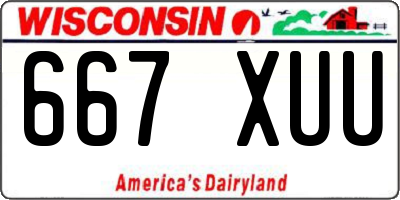 WI license plate 667XUU