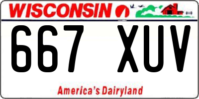WI license plate 667XUV