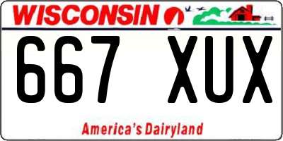 WI license plate 667XUX