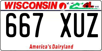 WI license plate 667XUZ