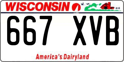 WI license plate 667XVB