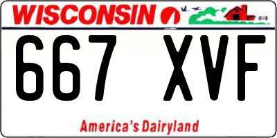 WI license plate 667XVF