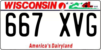 WI license plate 667XVG