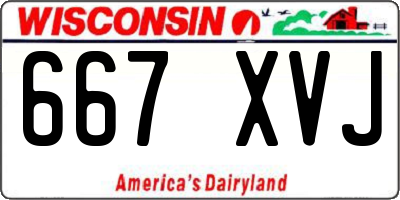 WI license plate 667XVJ