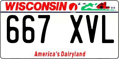 WI license plate 667XVL