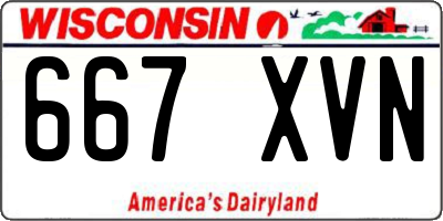 WI license plate 667XVN