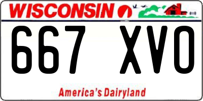 WI license plate 667XVO