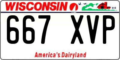 WI license plate 667XVP