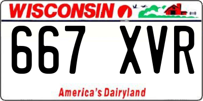WI license plate 667XVR
