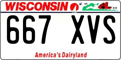 WI license plate 667XVS