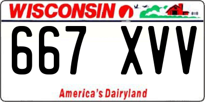 WI license plate 667XVV