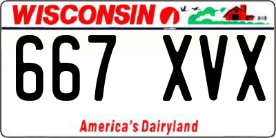 WI license plate 667XVX