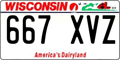 WI license plate 667XVZ