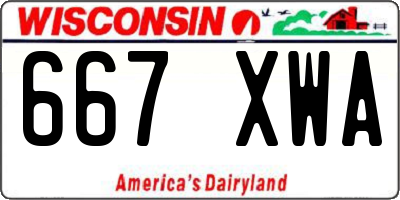 WI license plate 667XWA
