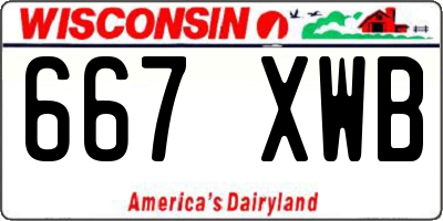 WI license plate 667XWB