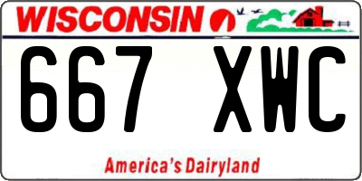 WI license plate 667XWC