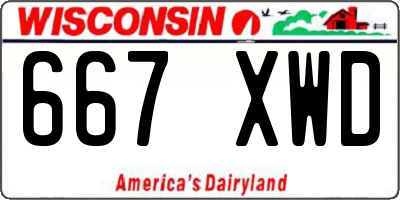 WI license plate 667XWD