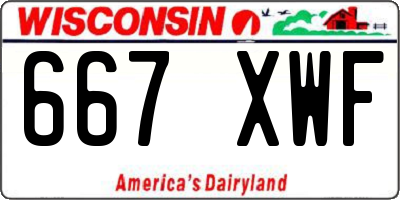 WI license plate 667XWF