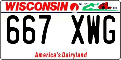 WI license plate 667XWG