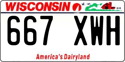 WI license plate 667XWH