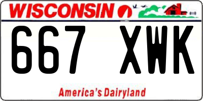 WI license plate 667XWK