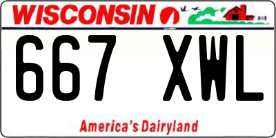 WI license plate 667XWL