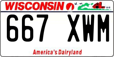 WI license plate 667XWM