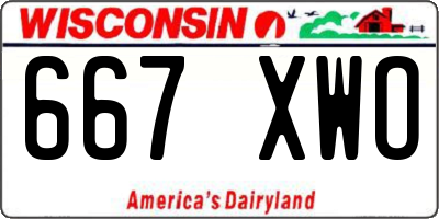 WI license plate 667XWO