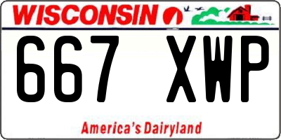 WI license plate 667XWP