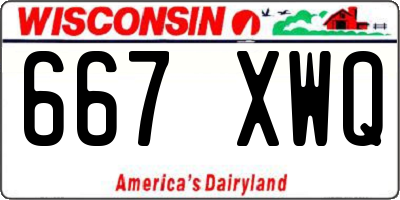 WI license plate 667XWQ