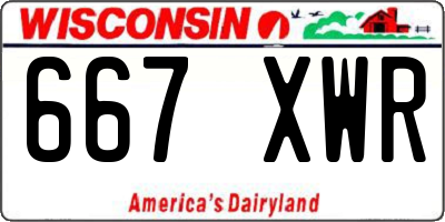WI license plate 667XWR