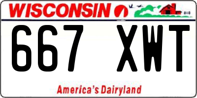WI license plate 667XWT