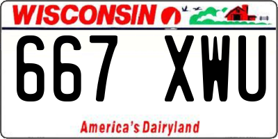 WI license plate 667XWU