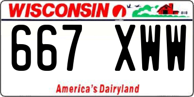 WI license plate 667XWW