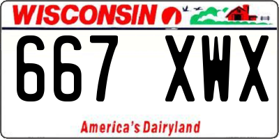WI license plate 667XWX