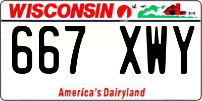 WI license plate 667XWY