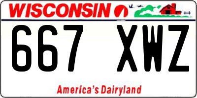 WI license plate 667XWZ