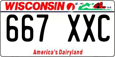 WI license plate 667XXC