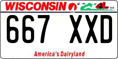 WI license plate 667XXD