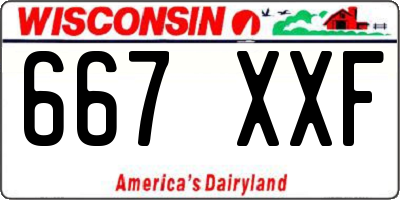 WI license plate 667XXF