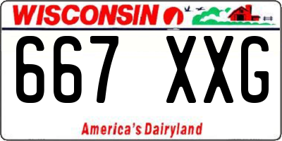 WI license plate 667XXG