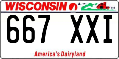 WI license plate 667XXI