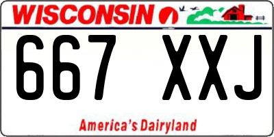 WI license plate 667XXJ