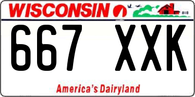 WI license plate 667XXK
