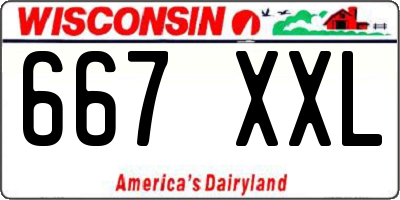 WI license plate 667XXL